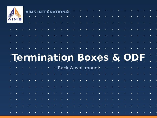 Termination Boxes & ODF
