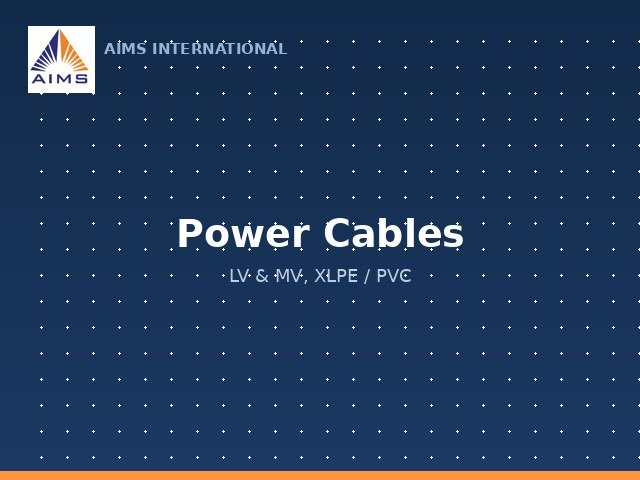 Power Cables (LV & MV)