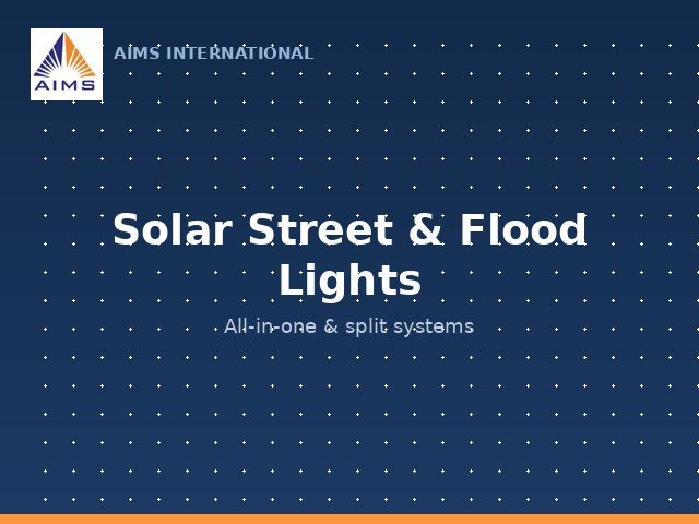 Solar Street & Flood Lights