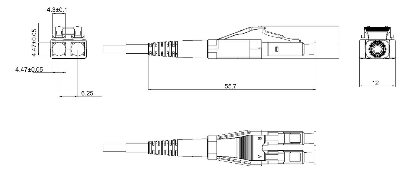 LC Duplex Uniboot Connector